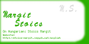 margit stoics business card